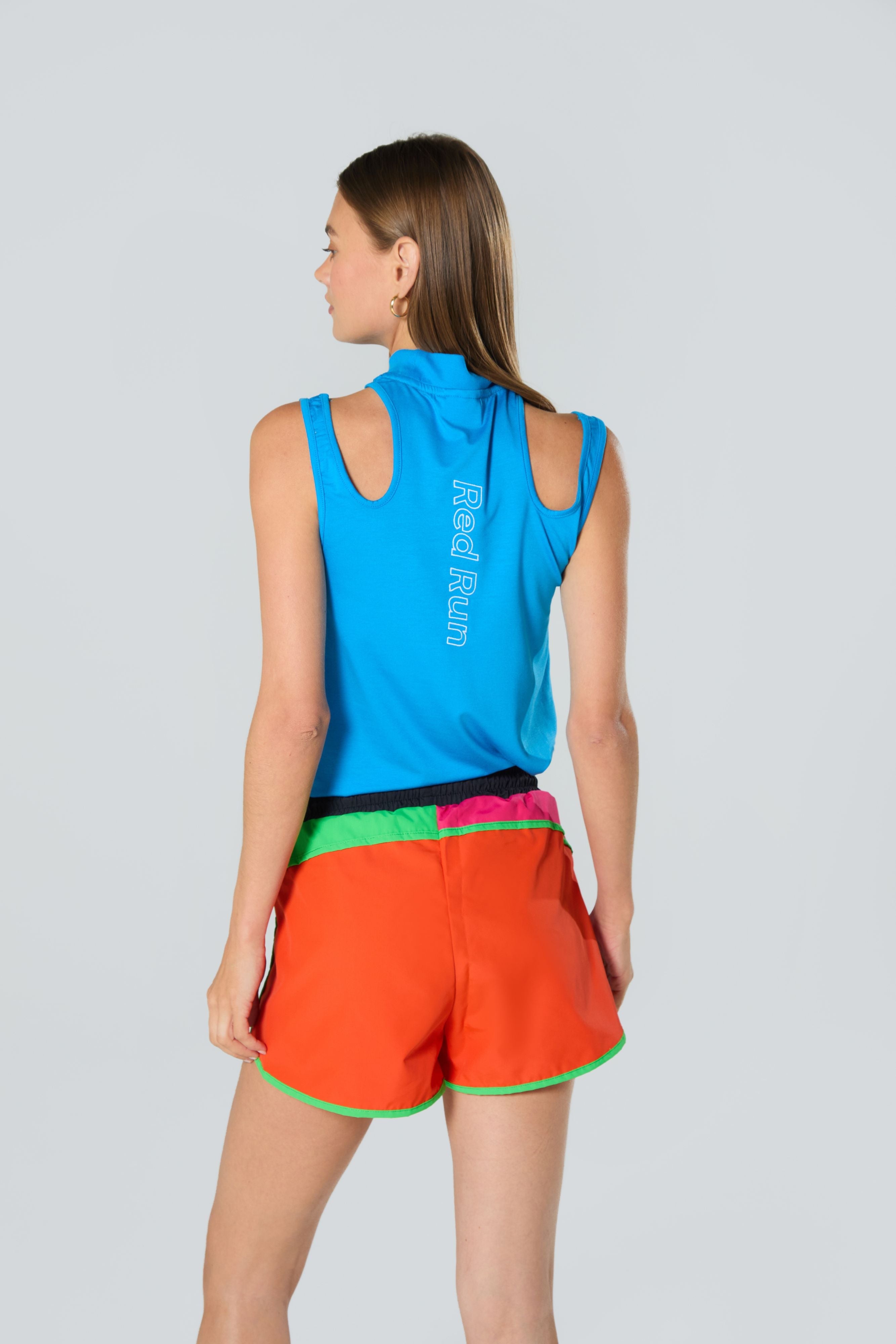 Cold Shoulder Vest - Neon Safari